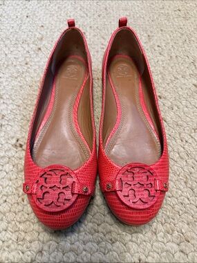 GUC Tory Burch Mini Miller Flat in Micro Melon Tejus, size 10M